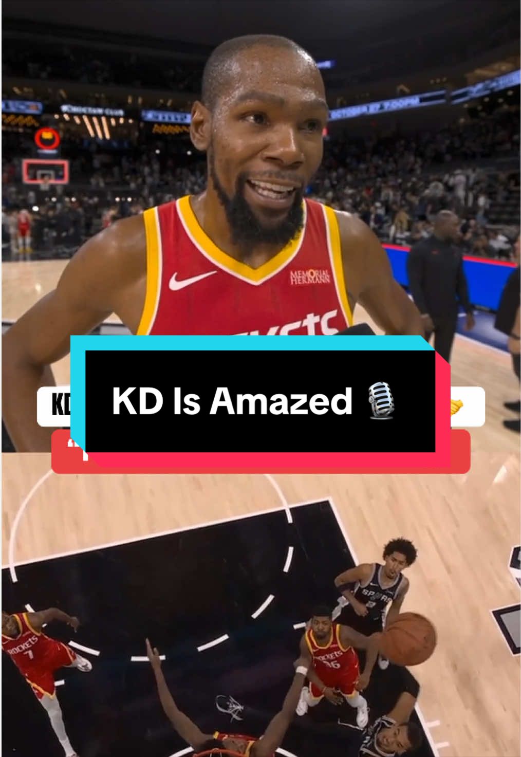 KD stays hyping Amen Thompson after his game-saving block 👏 
