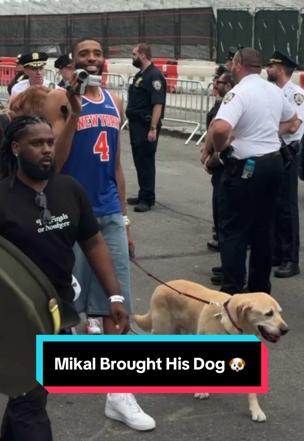 Mikal Bridges brought his dog to the Knicks Championship Parade 🫶 