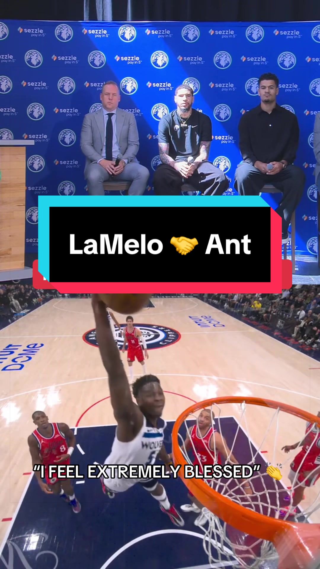 LaMelo shouts out his new teammate Anthony Edwards 🎙️ 