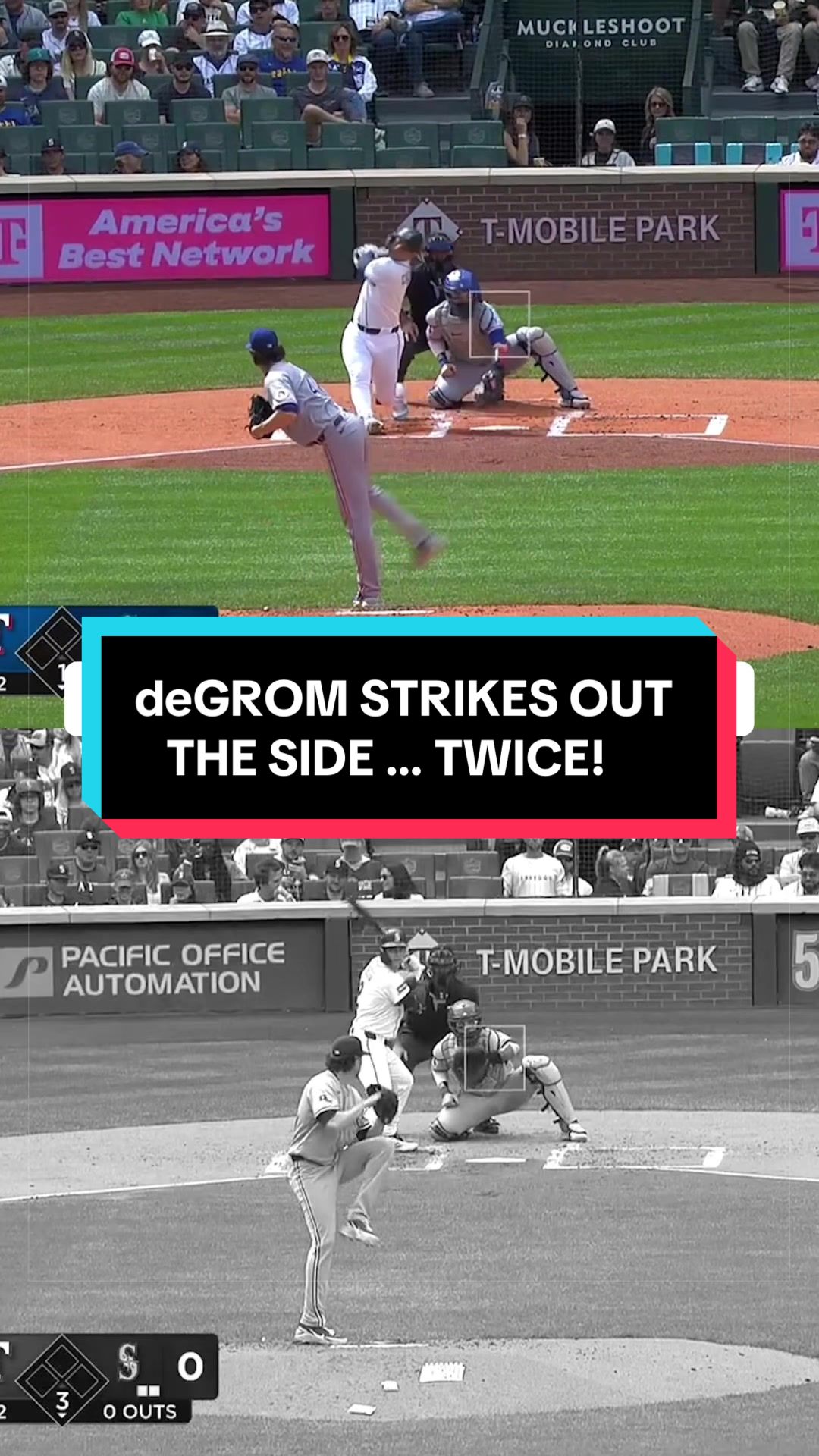 Jacob deGrom still brings the heat in season 13 💪 He struck out the side in the 1st and 3rd inning! 