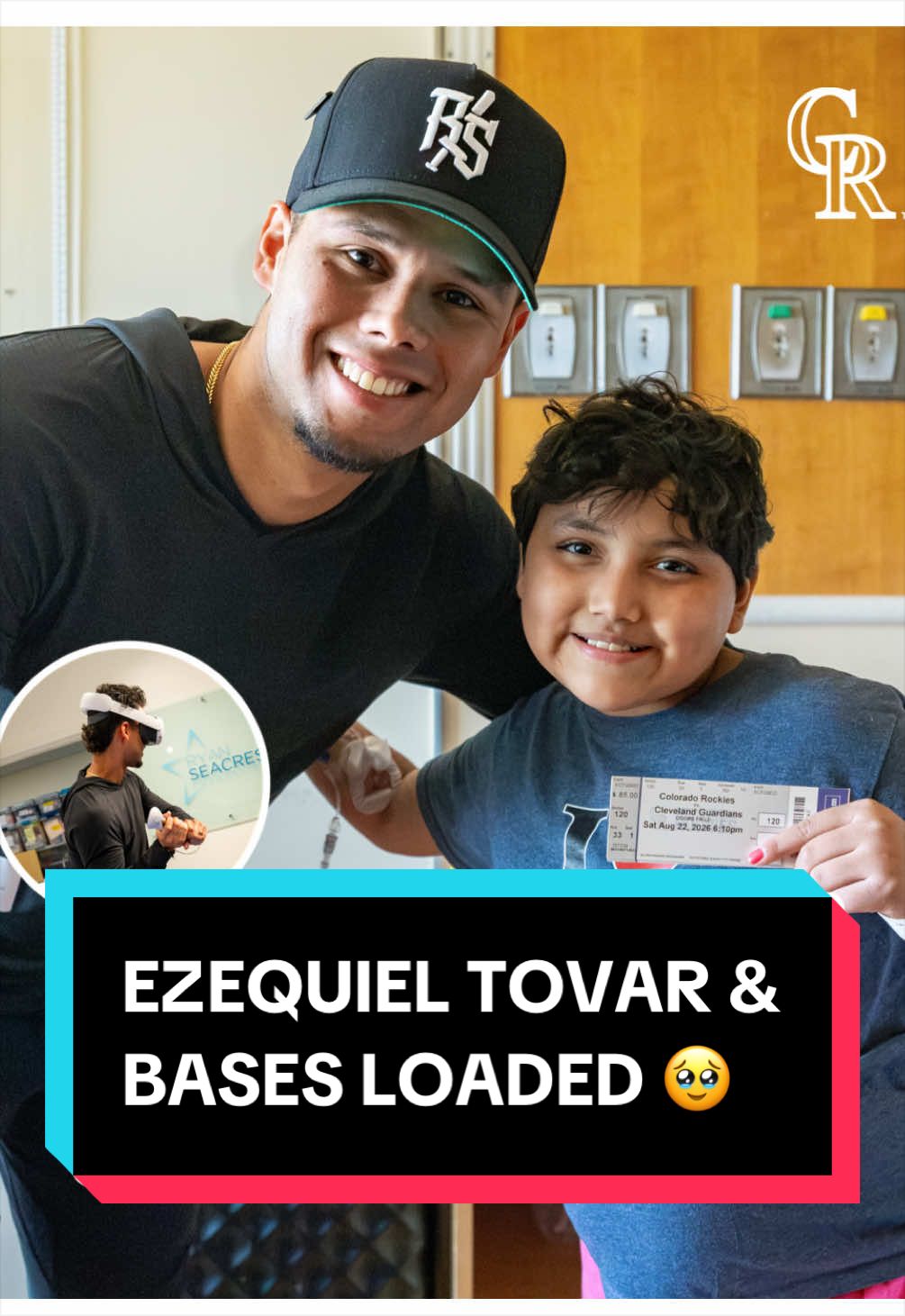 Ezequiel Tovar and his foundation, Bases Loaded, surprised patients at the Colorado Children’s Hospital with tickets to a game and a VR gaming experience! 🥹
