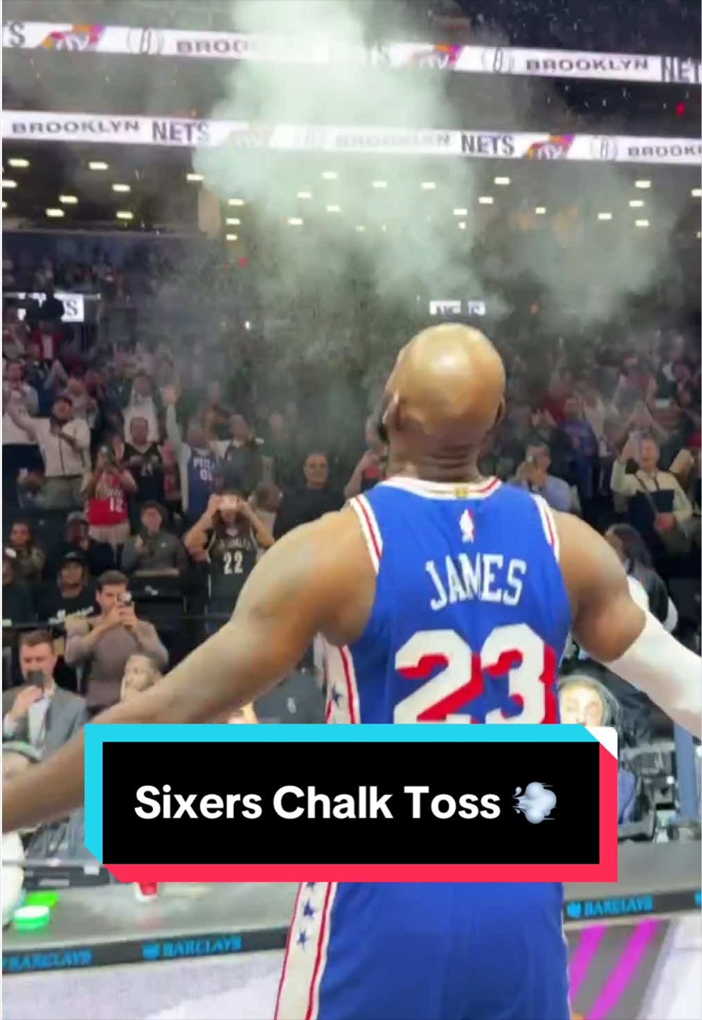 LeBron James with his first @Philadelphia 76ers chalk toss 🔥 