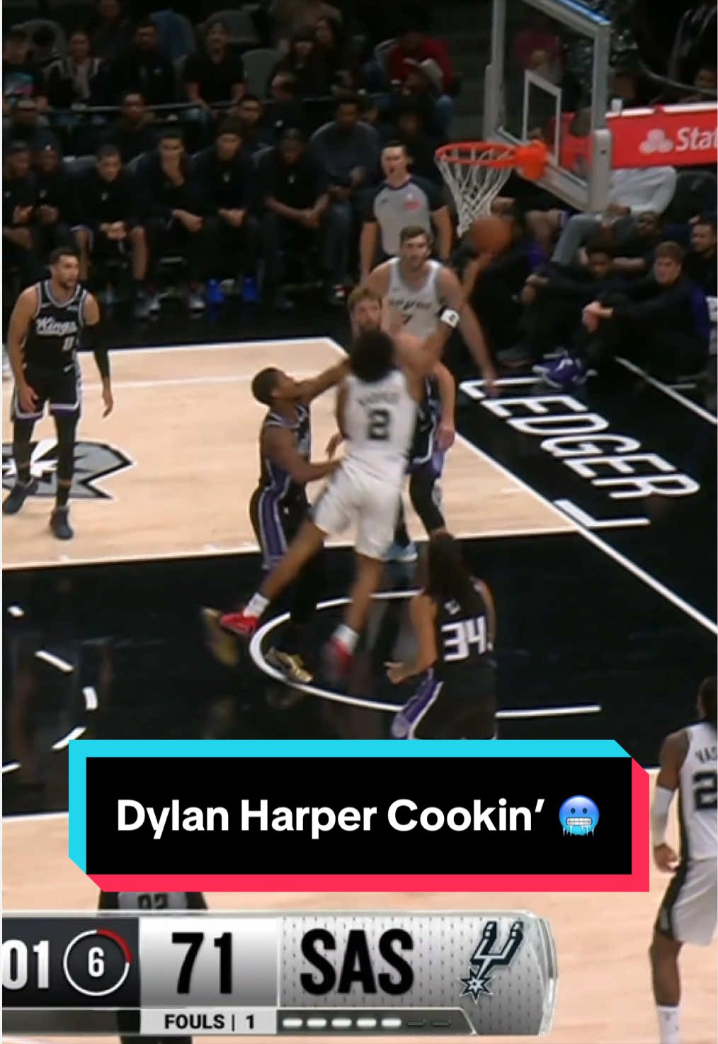 Dylan Harper was automatic to open the third quarter with 14 straight points 🔥 