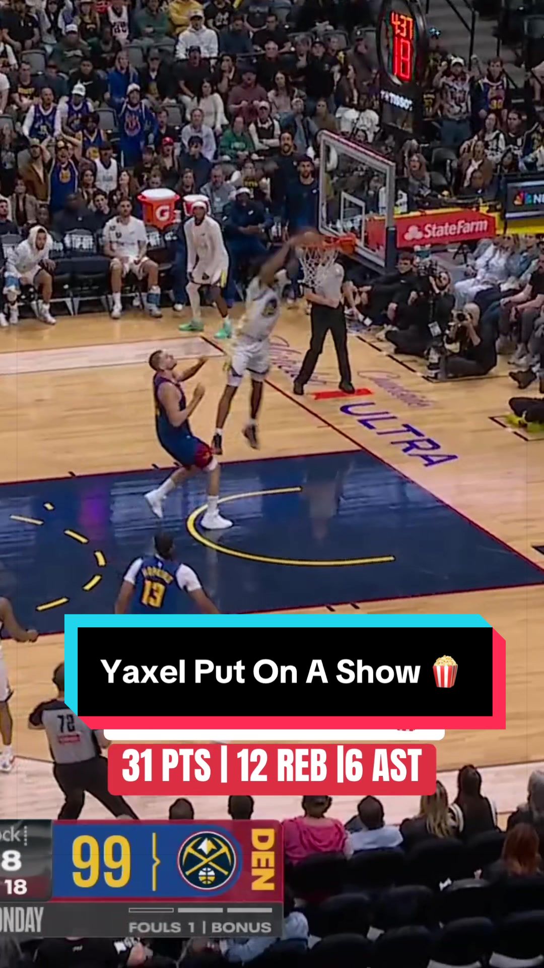 Yaxel showed out in a @warriors win 🔥 