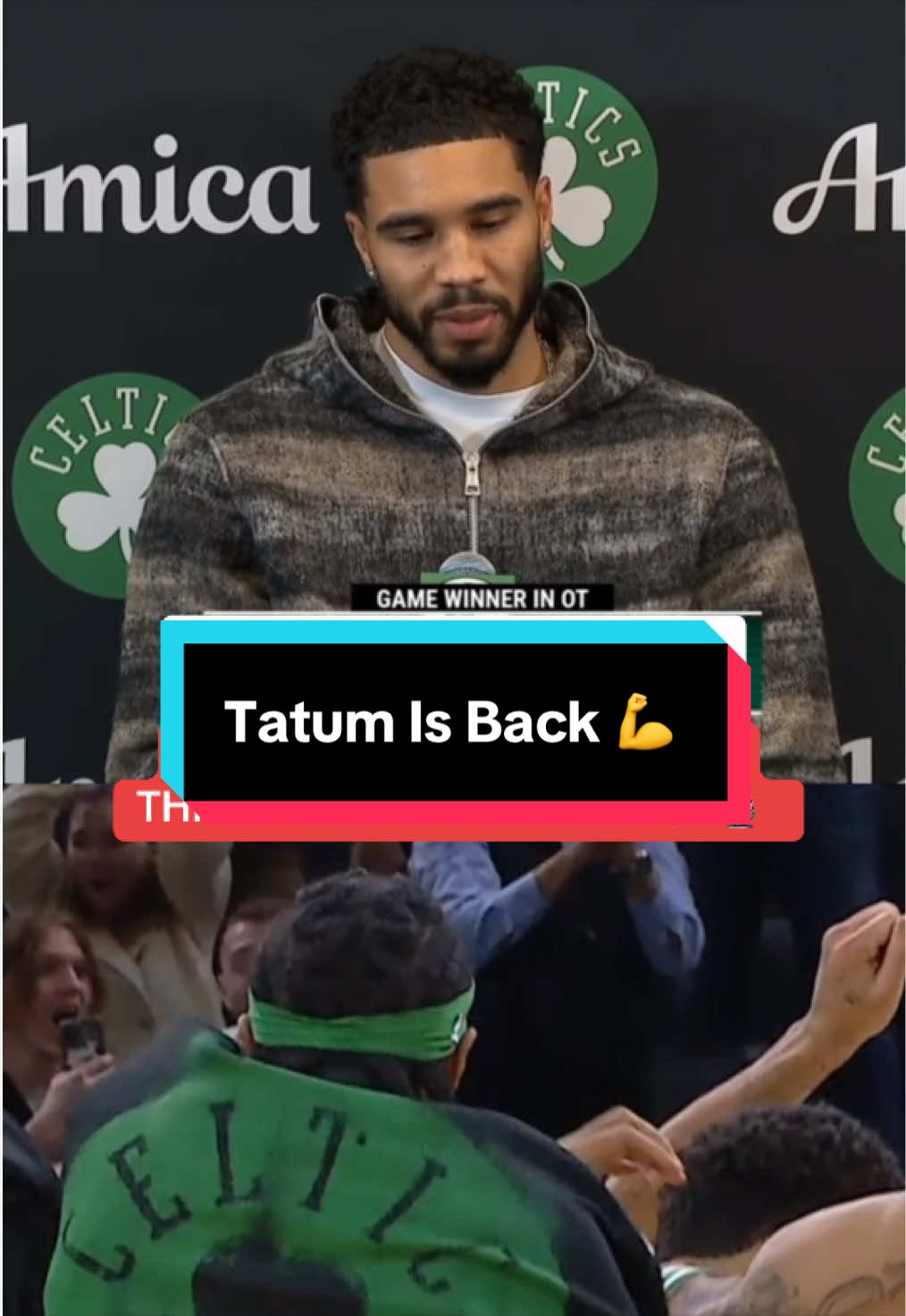 Jayson Tatum shares his emotions on his game-winner 🎙️ and how it felt celebrating with his teammates ☘️ 