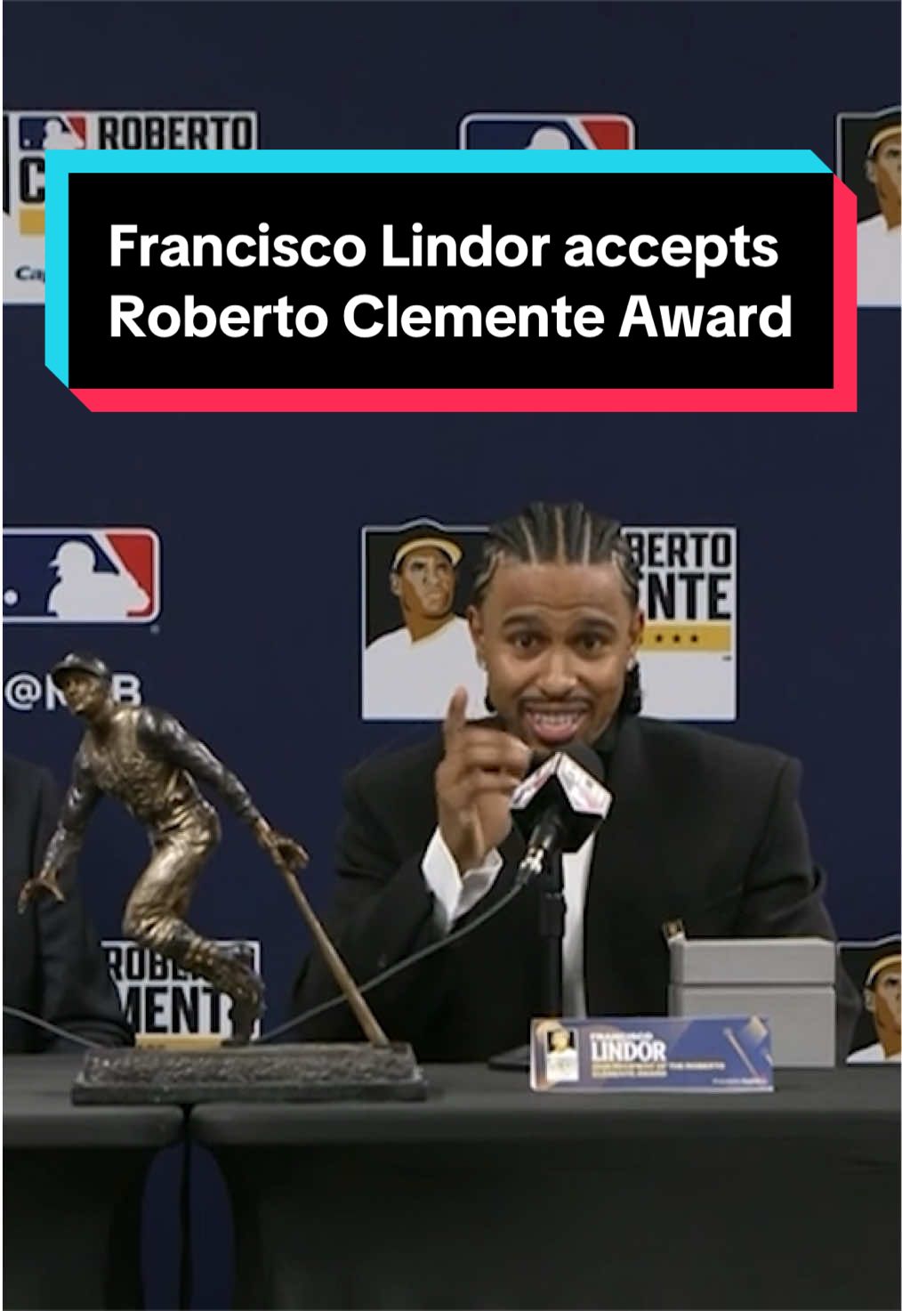 Francisco Lindor is humbled by the company he now keeps as a Clemente Award winner!