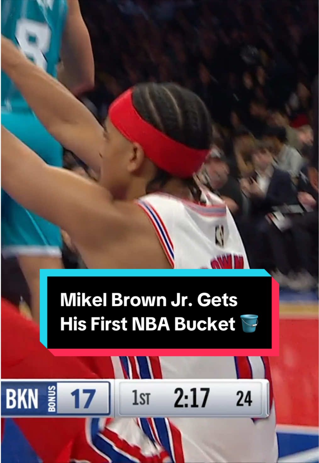 “Welcome to the NBA!” Mikel Brown Jr. gets his first bucket for the Nets 🤩 