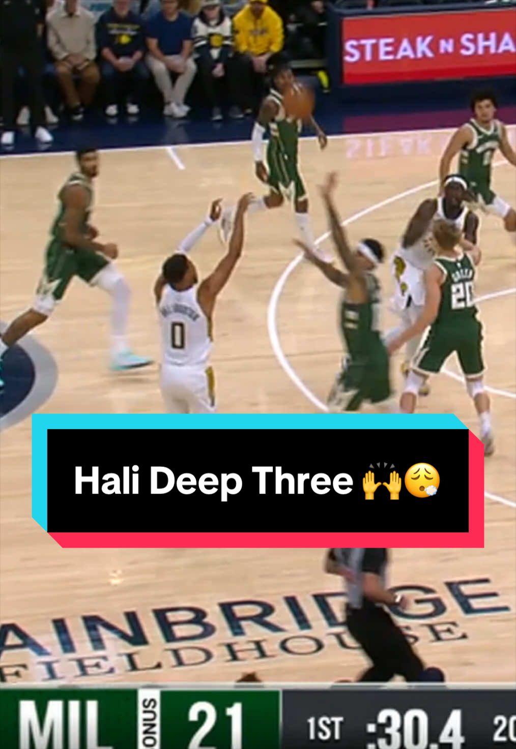Hali knocks it down near the logo 🔥 
