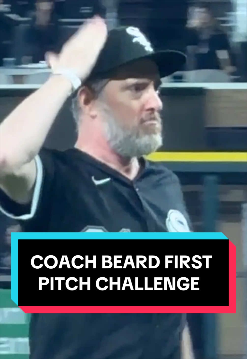 Brendan Hunt aka Coach Beard with the first pitch challenge 😭