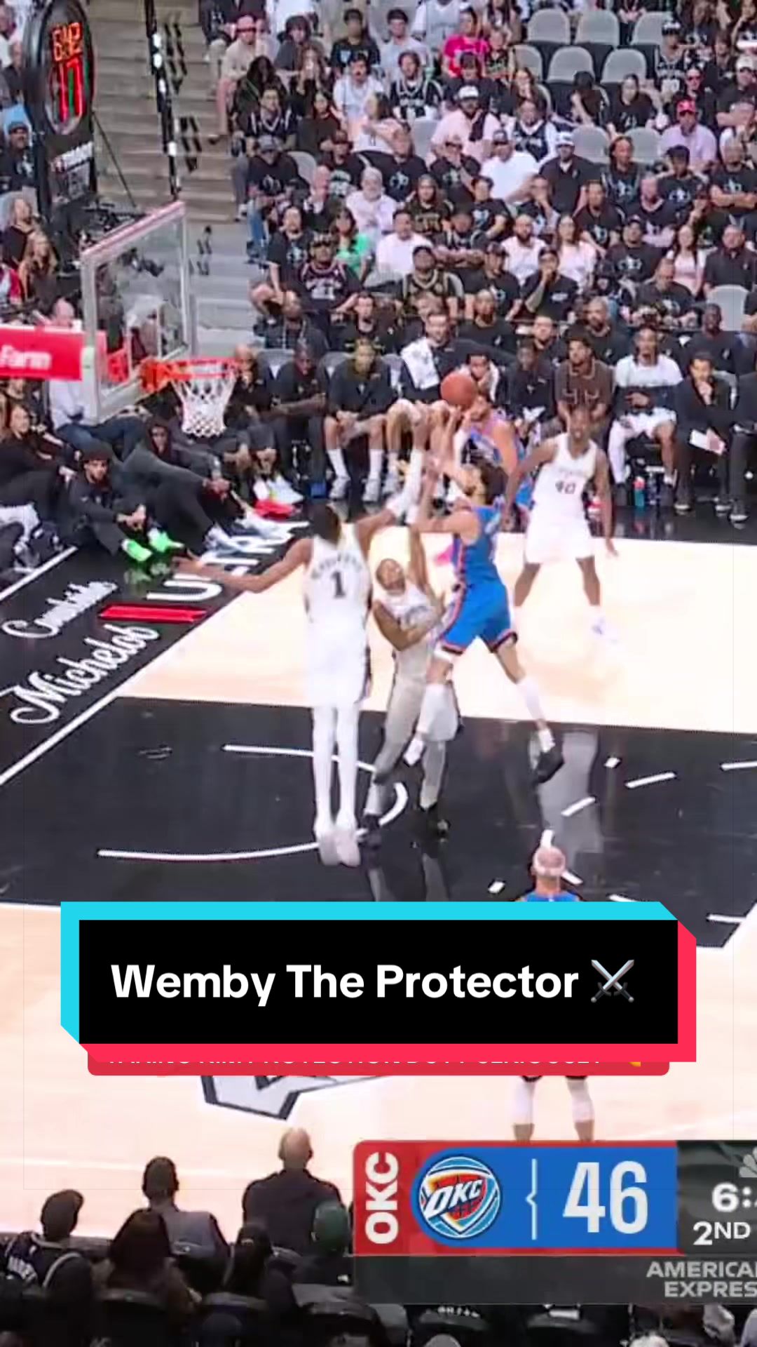 Wemby staying locked in and absolutely SWATTING the shots away 😤🙂‍↕️ 