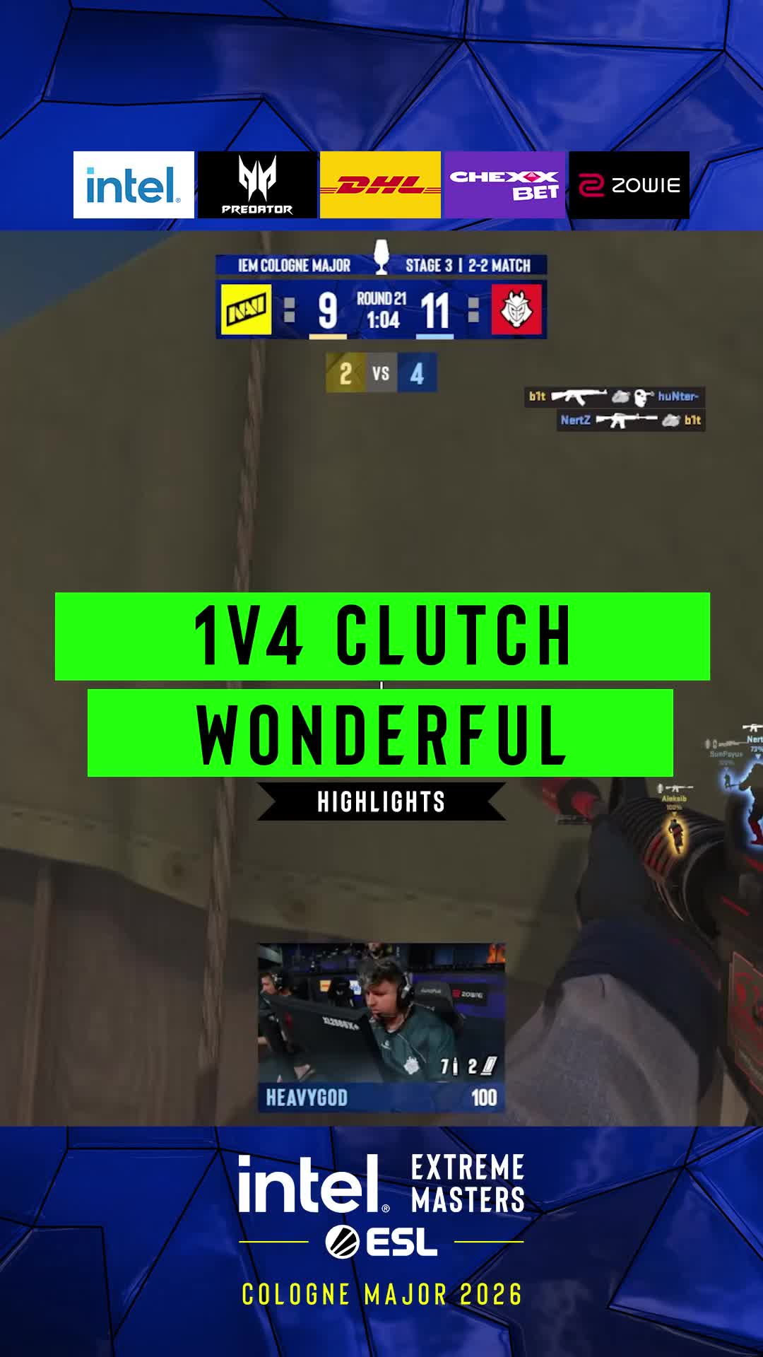Insane 1v4 clutch from w0nderful 🤯🔥🔥 