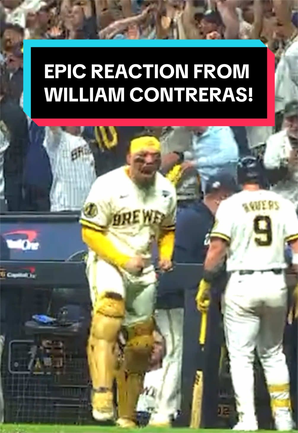 William Contreras was hyped UP for Sal Frelick’s home run! 