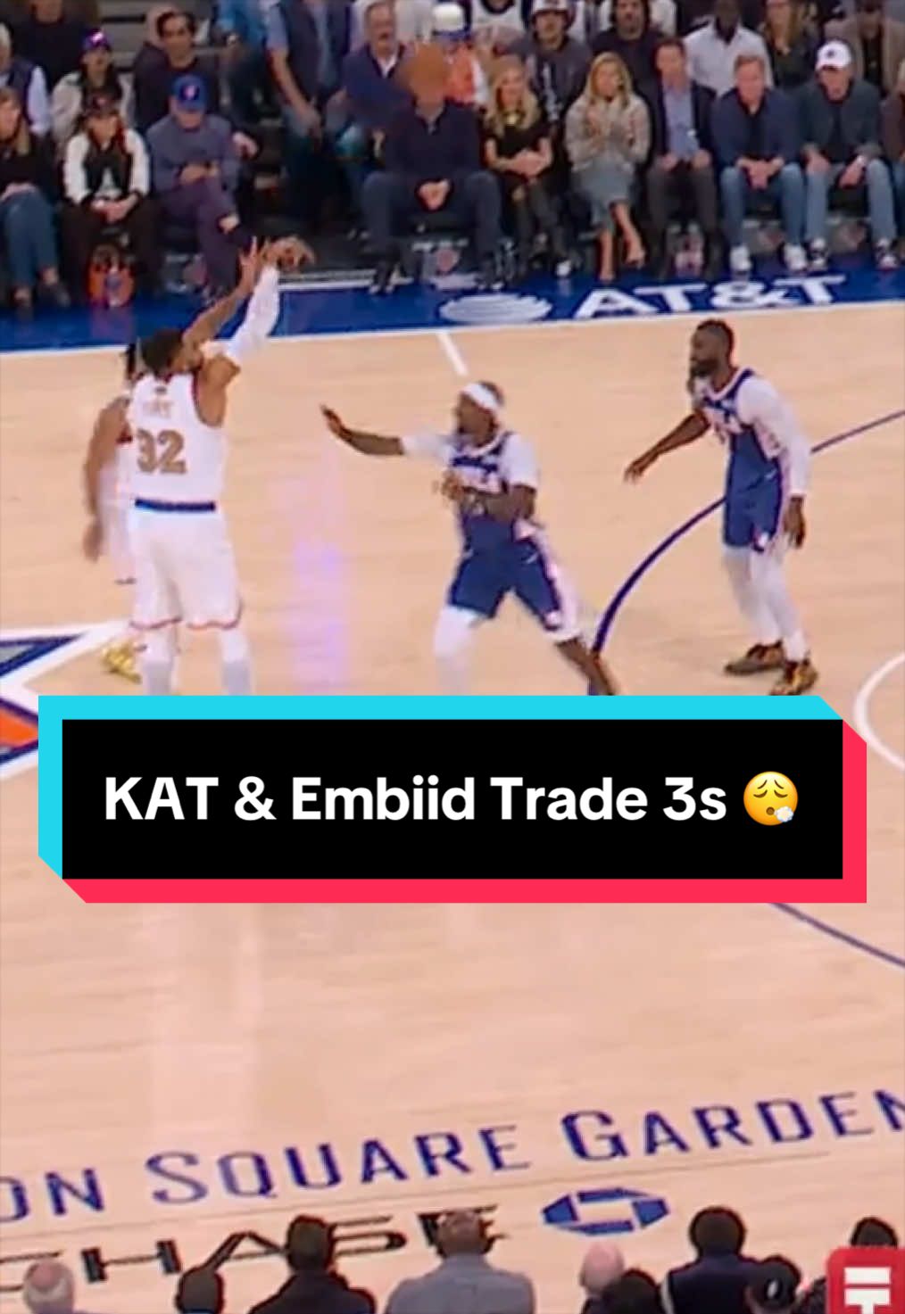 KAT and Embiid showing their range 💪 