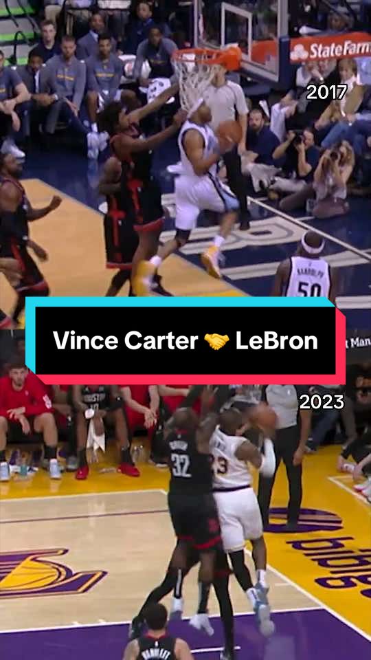 Vince Carter and LeBron James making 360 layups look effortless 🤯 