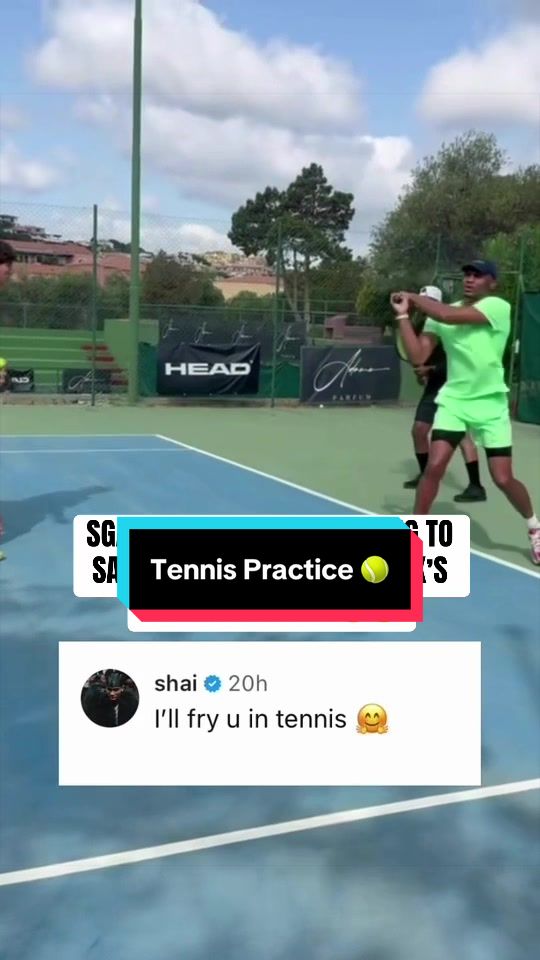 CP and Russ working on their tennis swings in retirement… and Shai had thoughts 😂 (via: cp3/IG) 