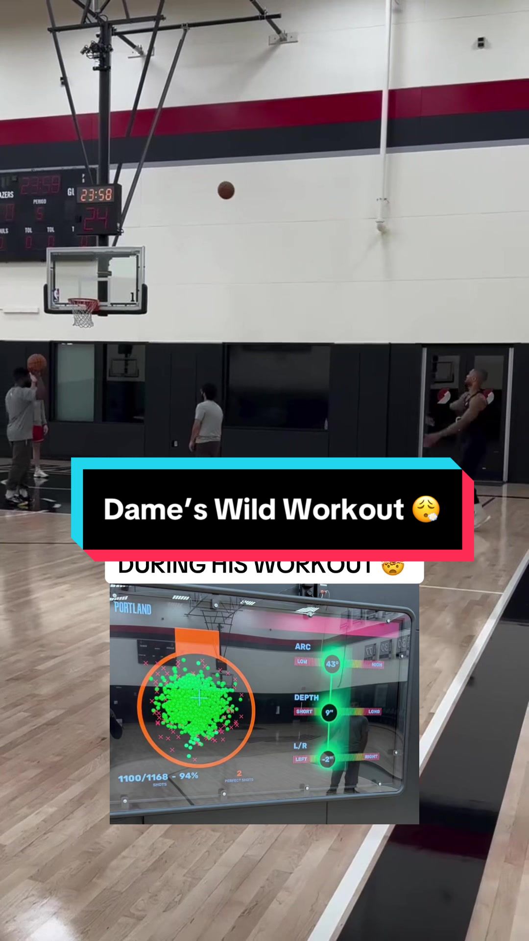 Dame with impressive numbers during his workout 🎯 (via: @damianlillard/IG) 