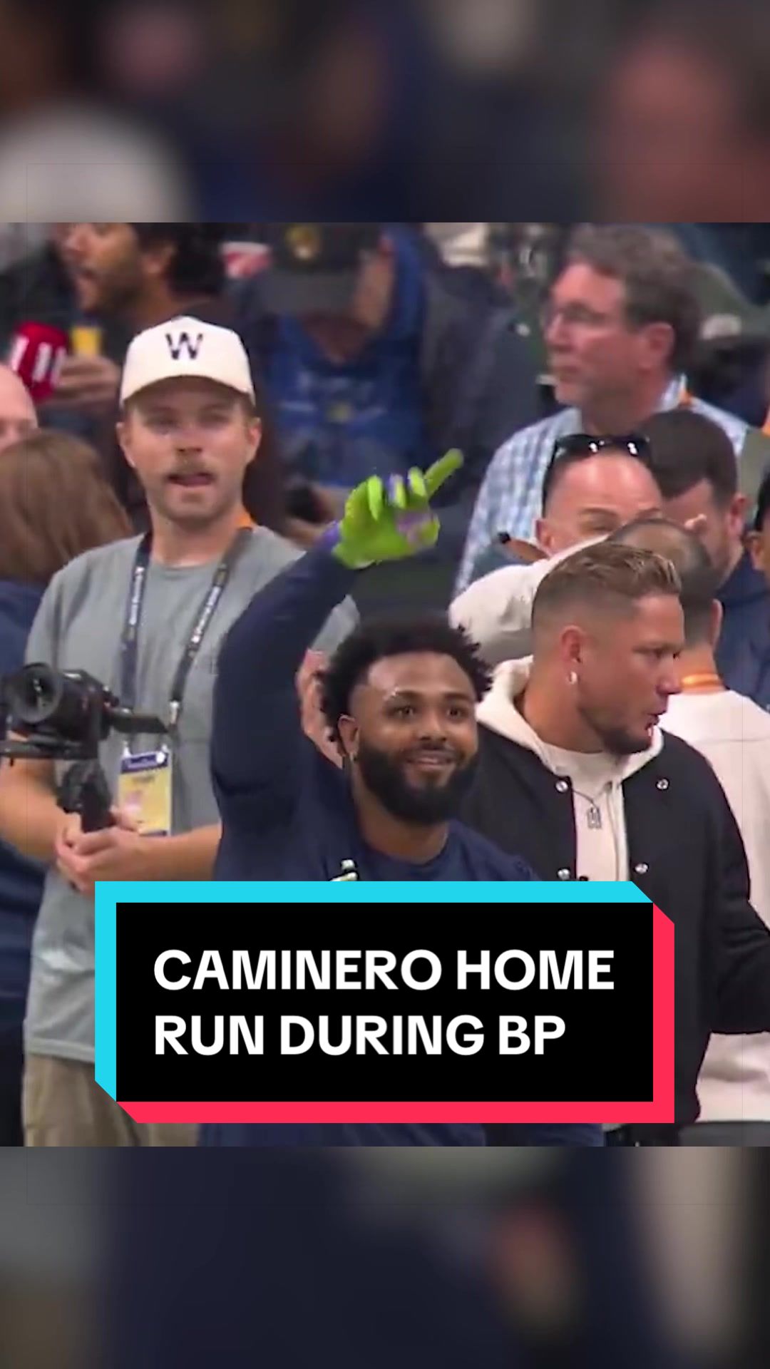 Junior Caminero hit a baseball so far during batting practice that it smoked the FOX Sports set in the back of the stadium 😳