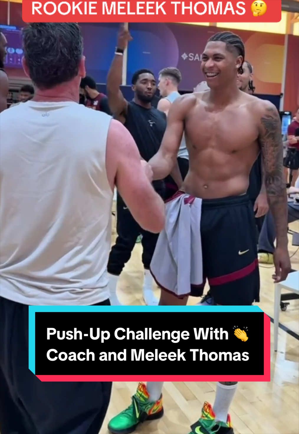 Meleek Thomas had to set the record straight 🤣 The rest of the @Cleveland Cavaliers were hyped 👏🔥 