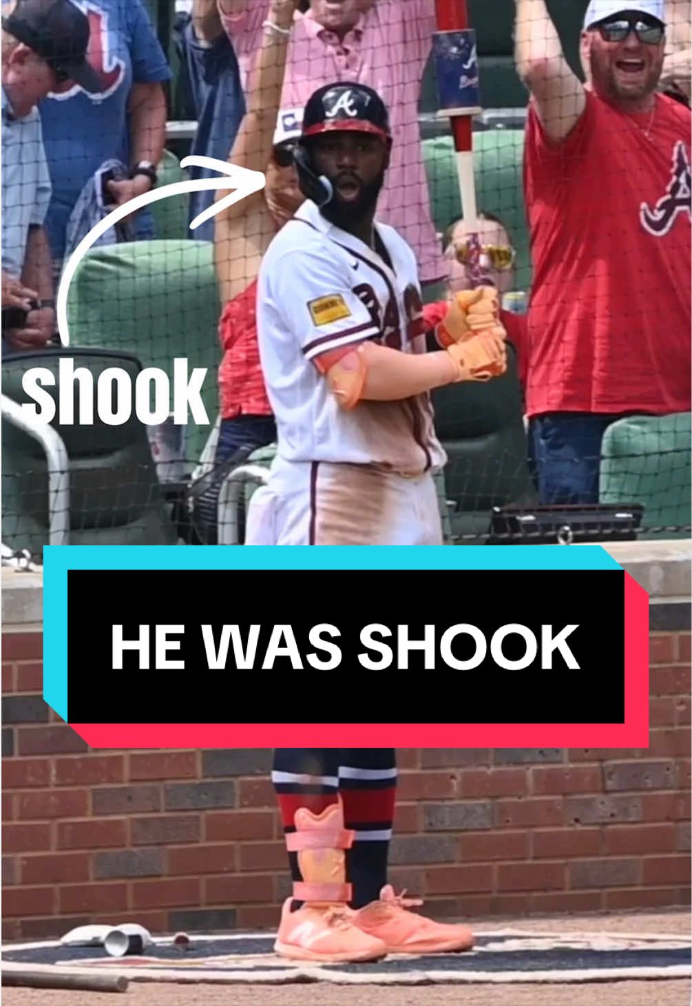 Michael Harris II was shook after Matt Olson’s home run 🤣