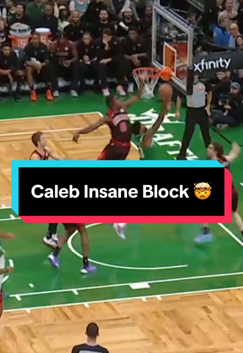 Caleb was far and still chased this block down 😤 