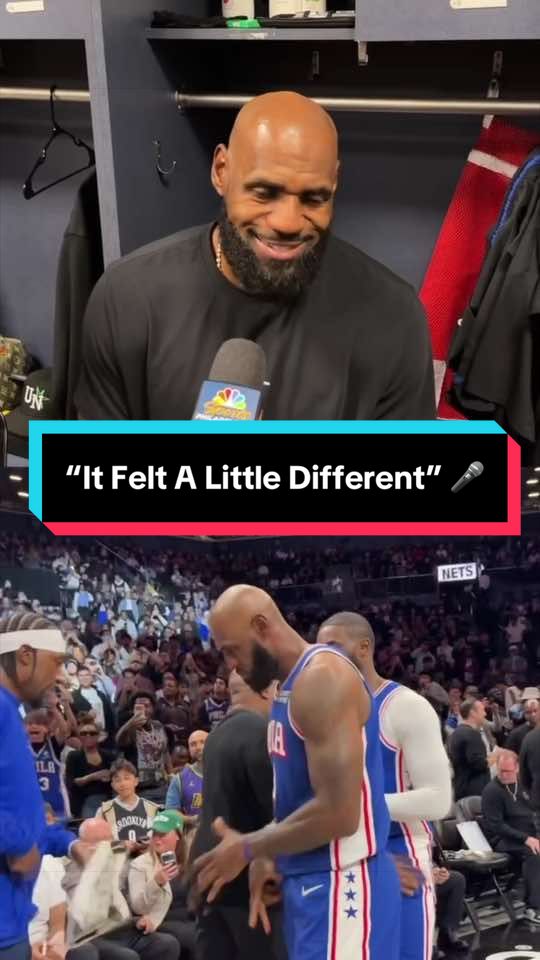 “It felt a little different… obviously.” 😅 LeBron on suiting up in Sixers uniform & playing with his new teammates for the first time in game action 🎤 