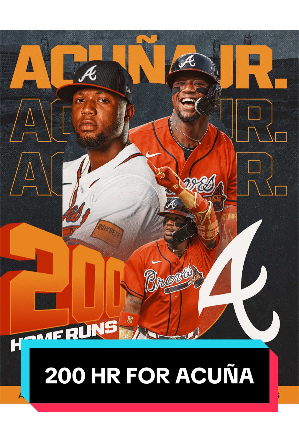 Ronald Acuña Jr. is the 8th active player to reach 200 HR AND 200 SB 🔥