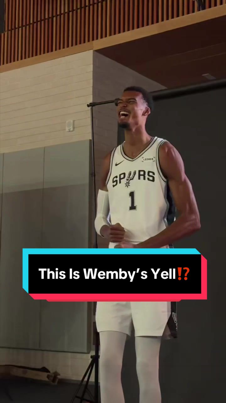 No sound warning necessary for this Wemby yell 😂👽 
