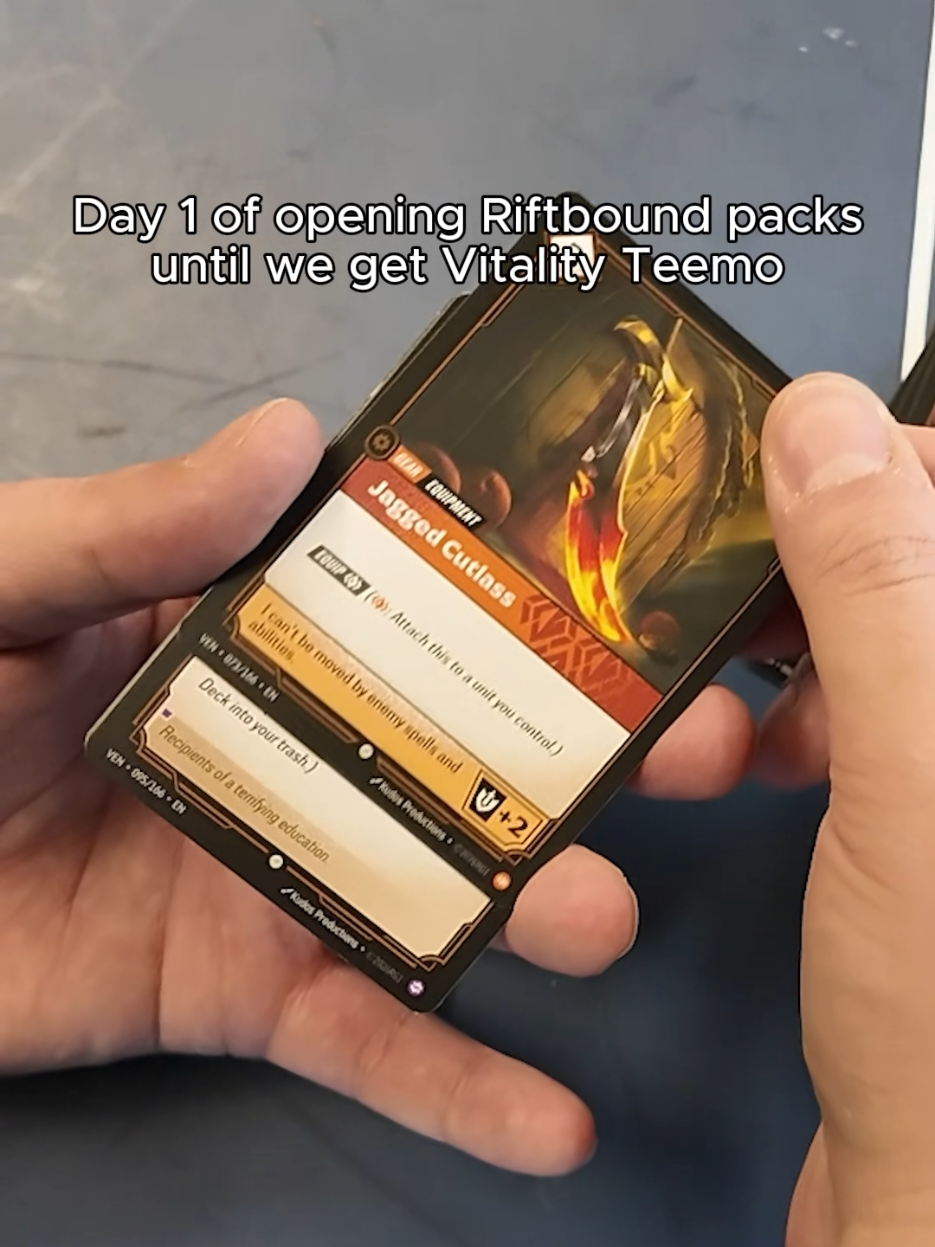 Day 1 of opening Riftbound packs until we get Vitality Teemo card