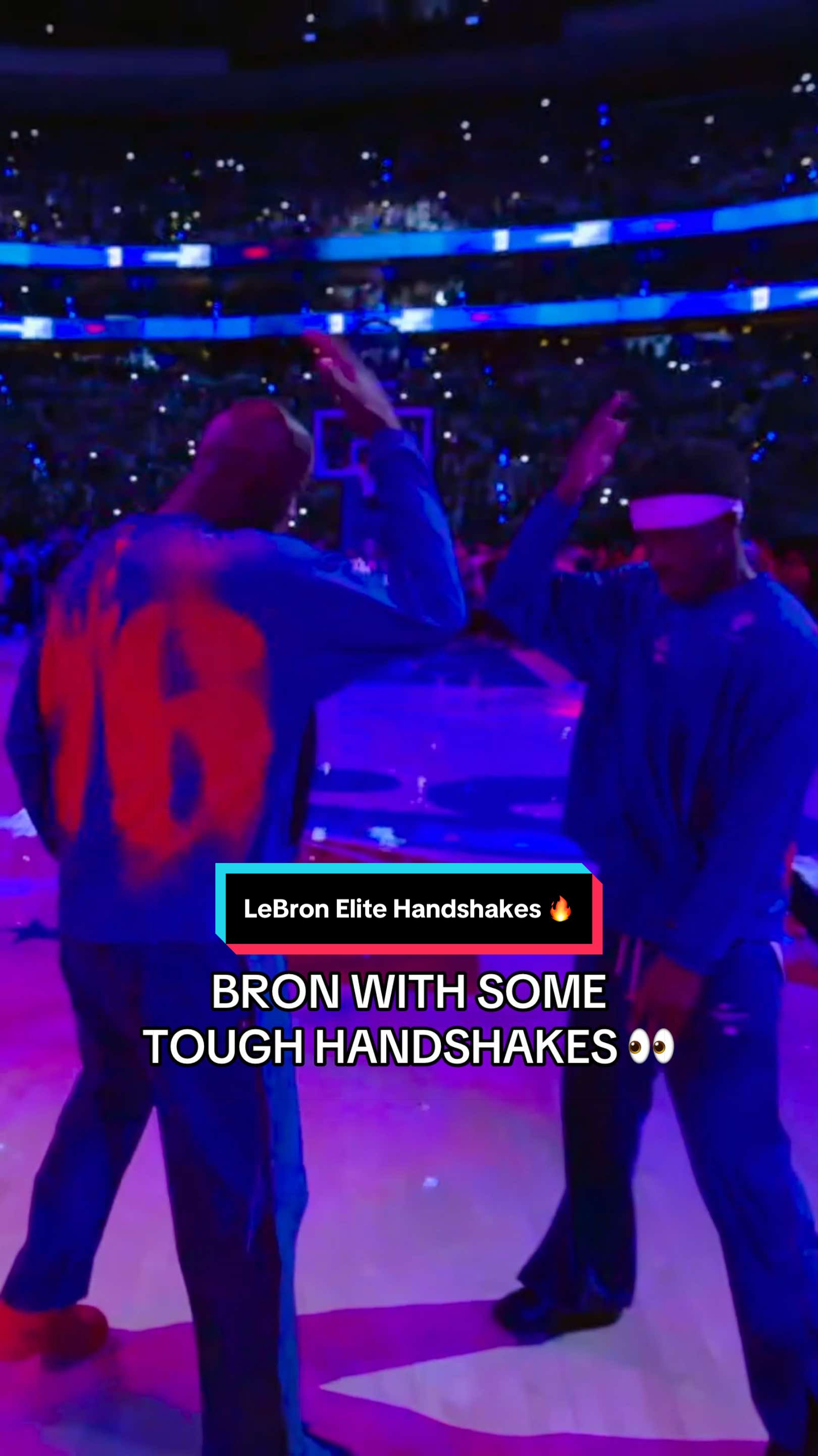LeBron hit all the handshakes in his first pregame intro in Philly 🥶 