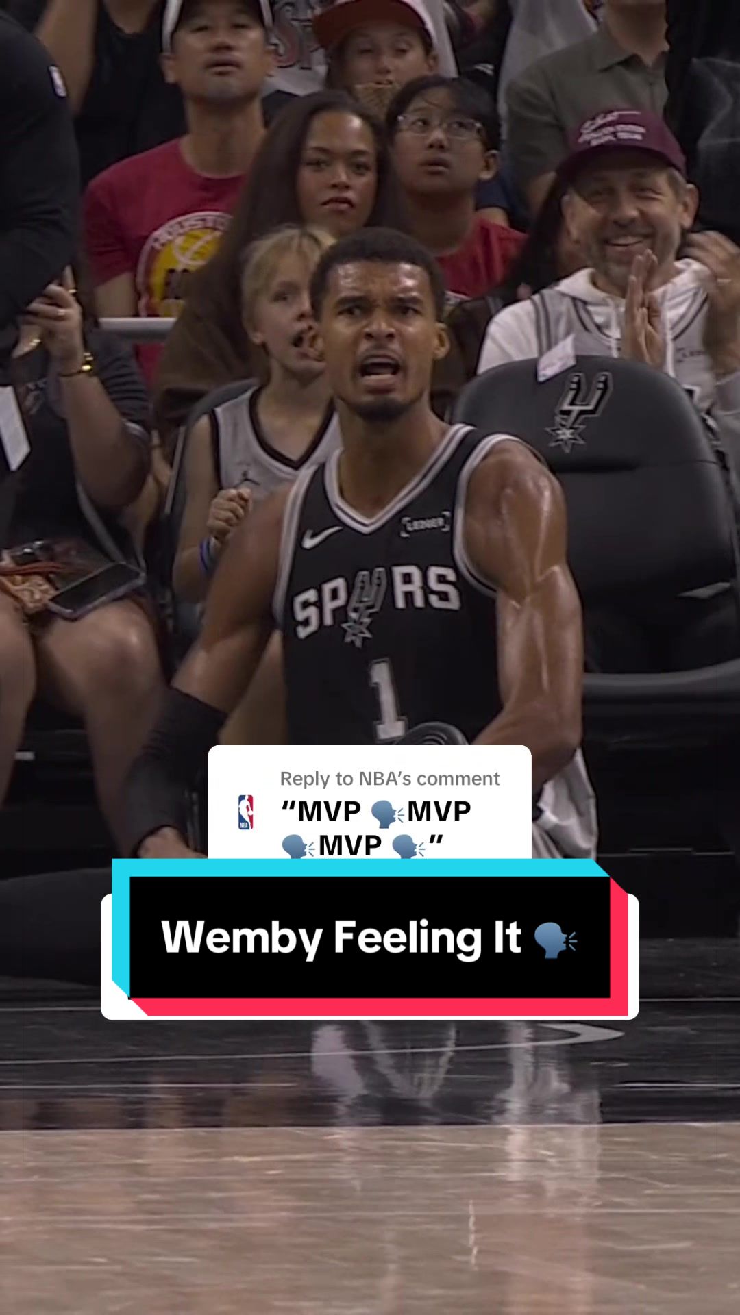 Replying to @NBA Wemby is feeling it 🙂‍↕️ 