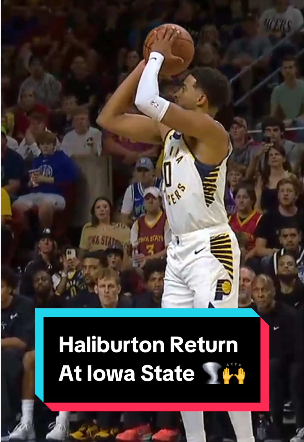 472 days after his Achilles injury, @Tyrese Haliburton made his return this preseason playing in front of his Cyclone family at his alma mater, Iowa State 🌪️ It was a night to remember 🤩🔥 