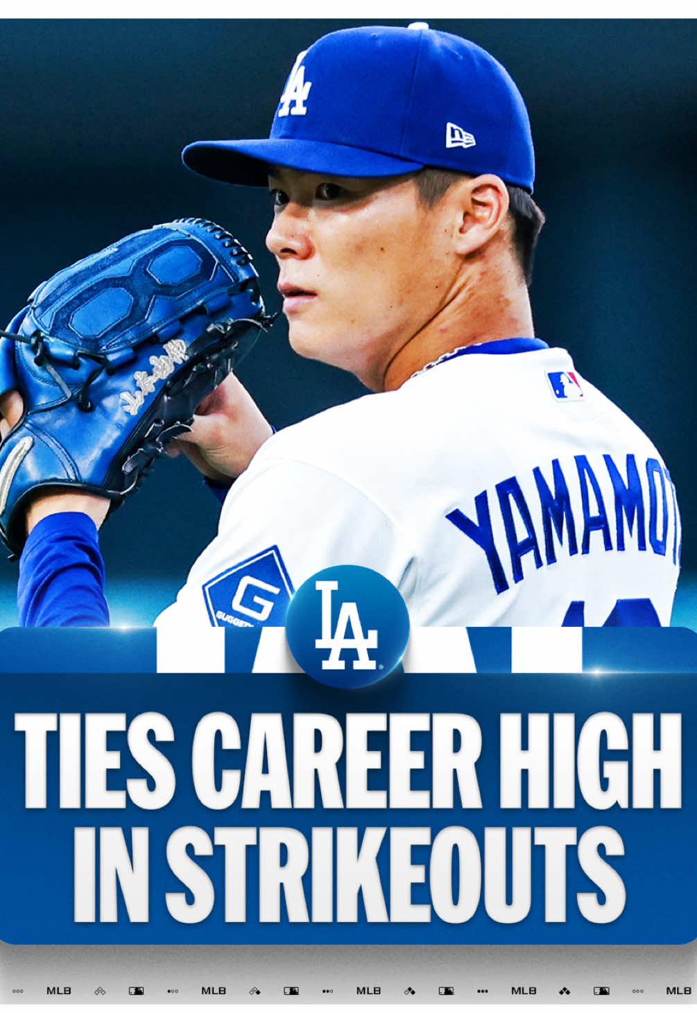 Yoshinobu Yamamoto notches 10 strikeouts for the 8th time in his MLB career!