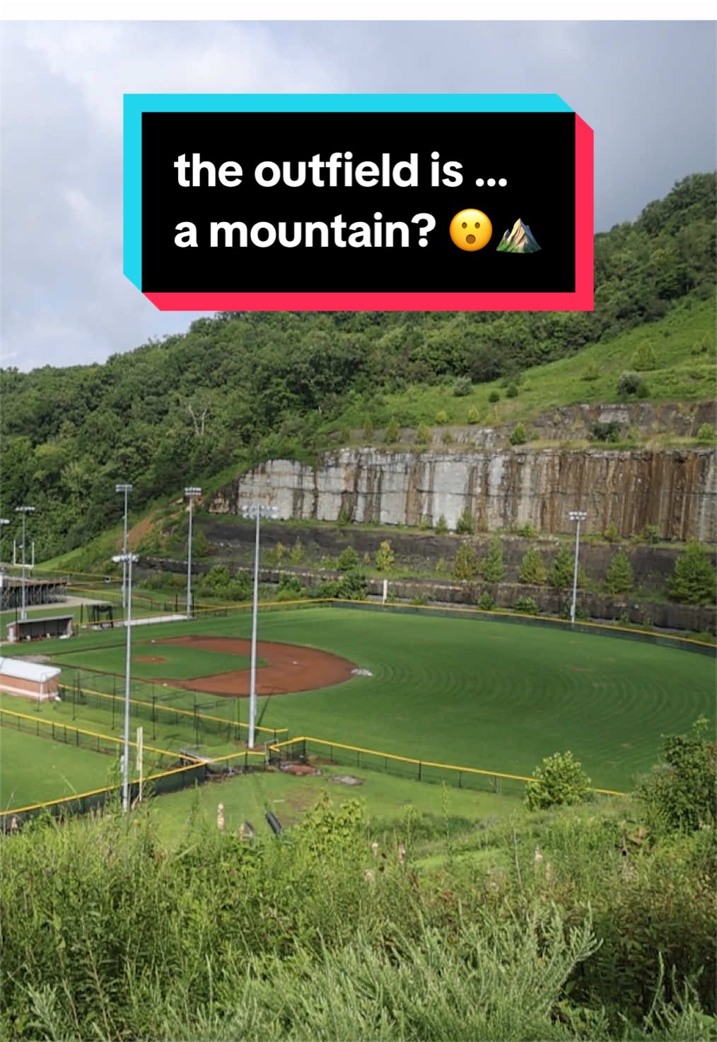This baseball field is on the side of an actual mountain 🤯