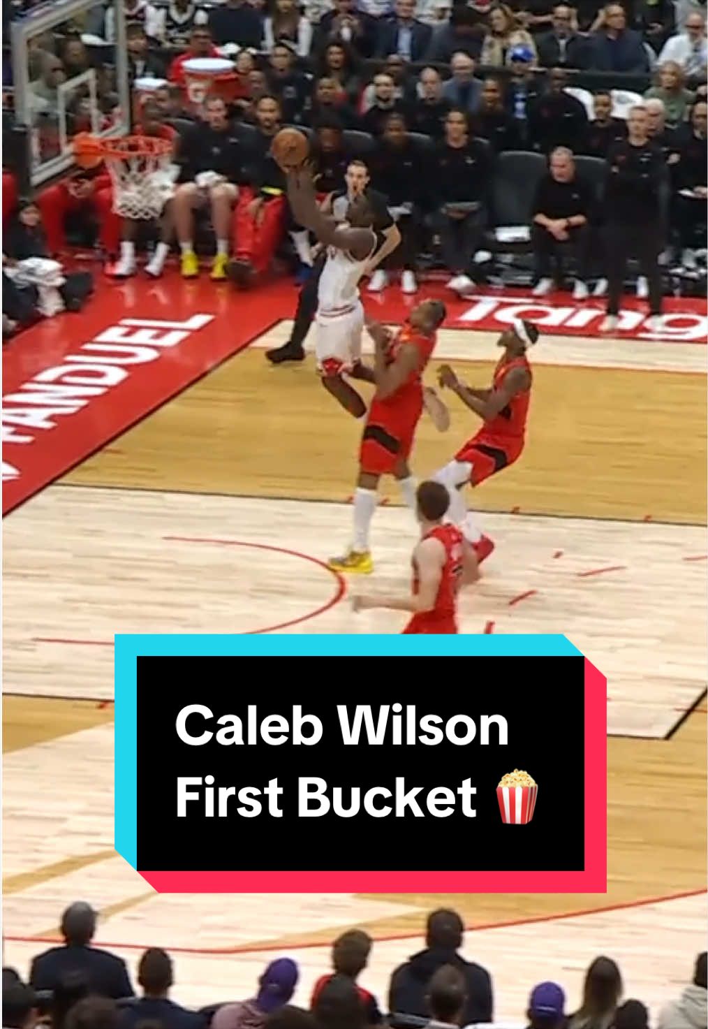 Caleb Wilson runs the floor for his first bucket with the Bulls 🔥 