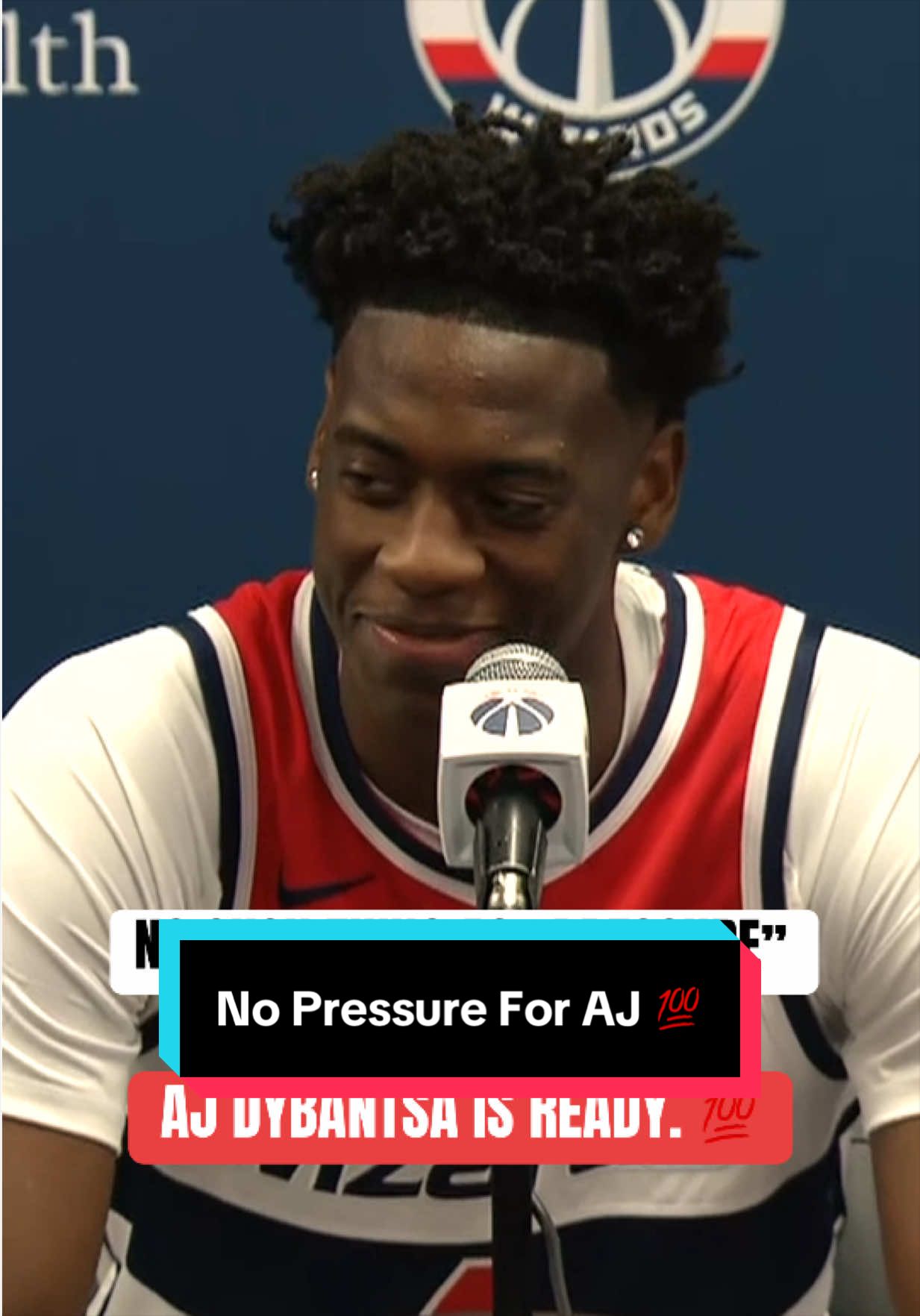 AJ Dybantsa on if he feels any pressure as the no. 1 pick: "None." 🙂‍↔️ 