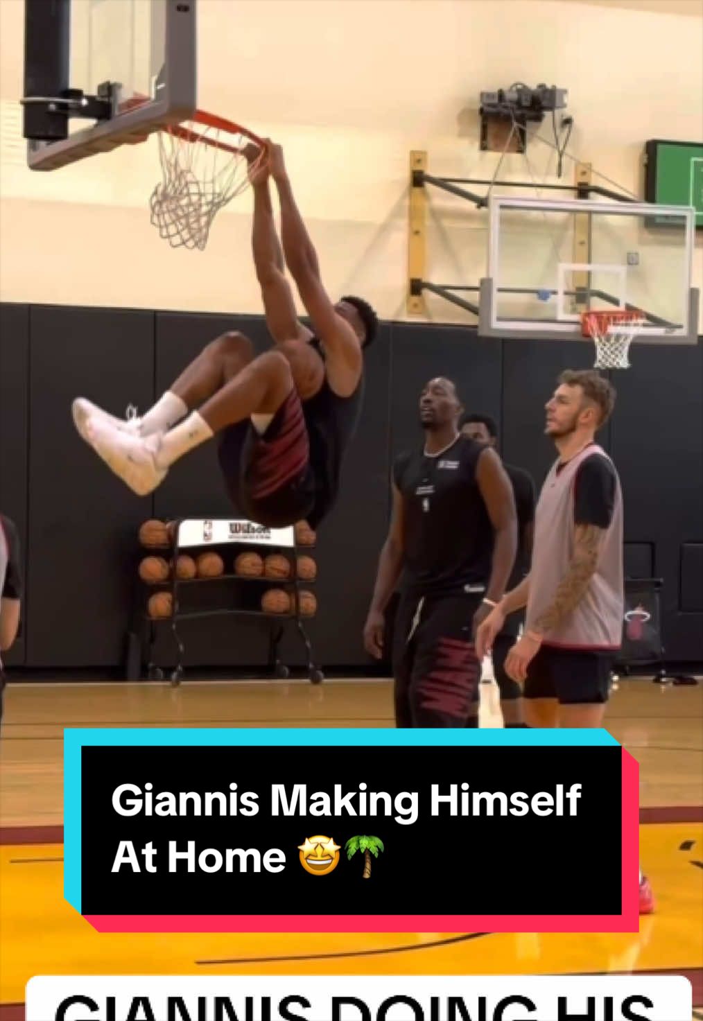Get a behind-the-scenes look at Giannis at Heat practice! 🔥🤩 