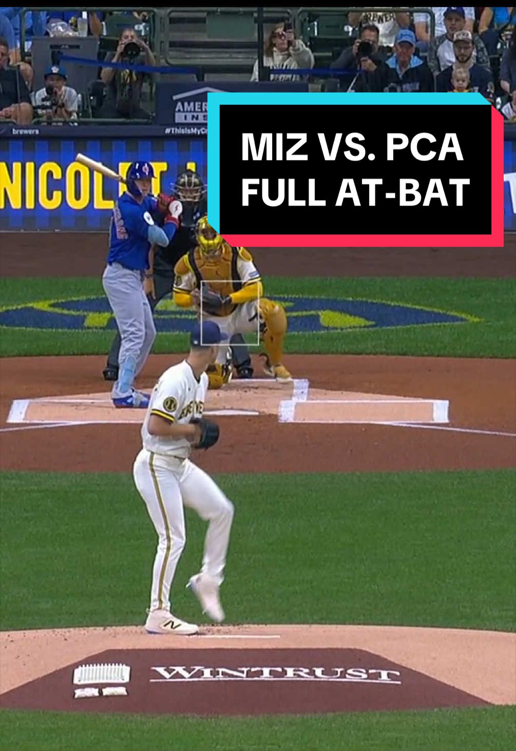 Jacob Misiorowski wins the first battle against Pete Crow-Armstrong with a strikeout!