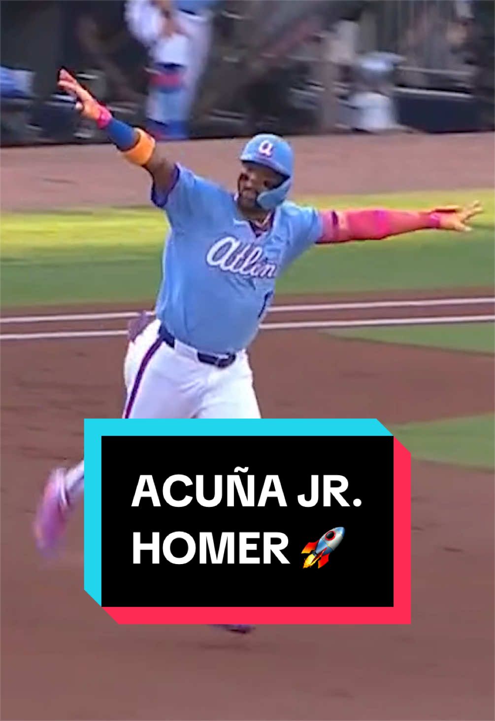Ronald Acuña Jr. rockets one out to center field 🚀 