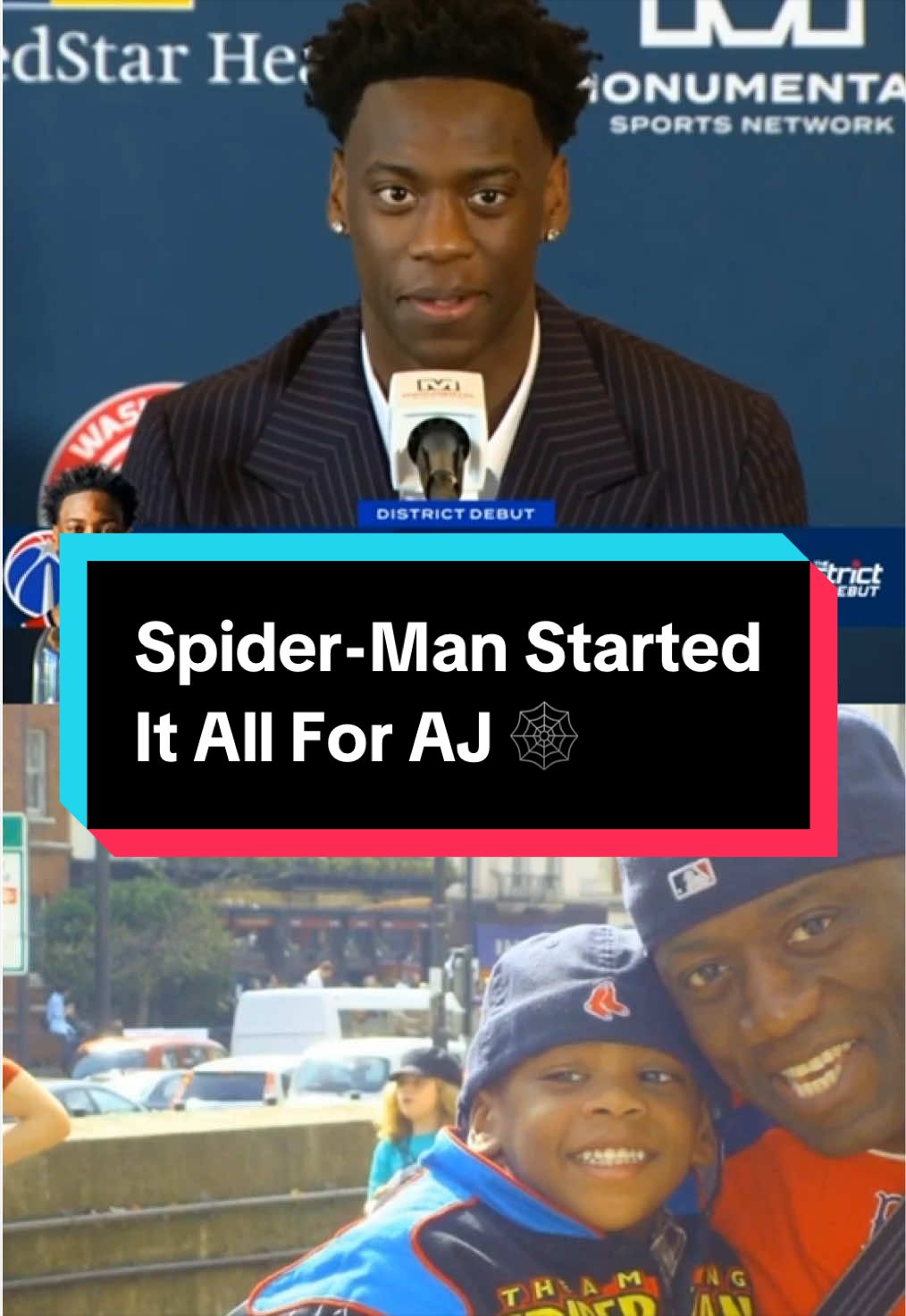 Every hoops journey has a starting point. For AJ, it was a Spider-Man hoop gifted by his dad at the age of 5 🥹🕷️ The No. 1 pick makes his NBA debut on Oct. 21! 