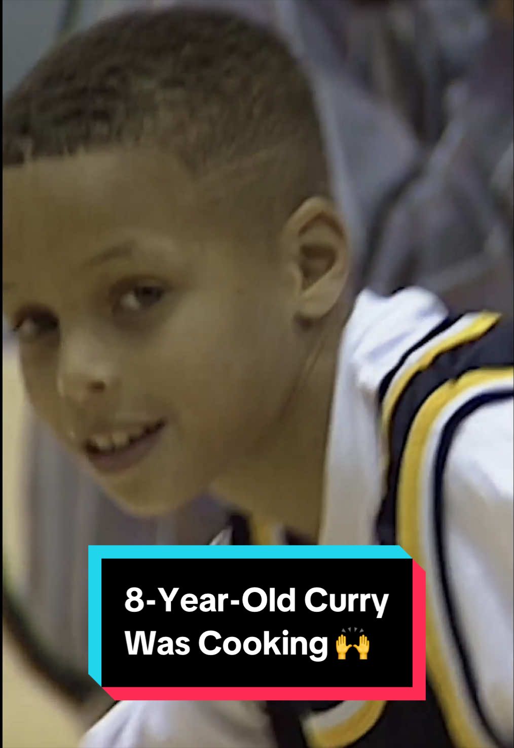8-year-old @Stephen Curry hooping in Reggie Miller’s Pacers jersey 🥹🔥 
