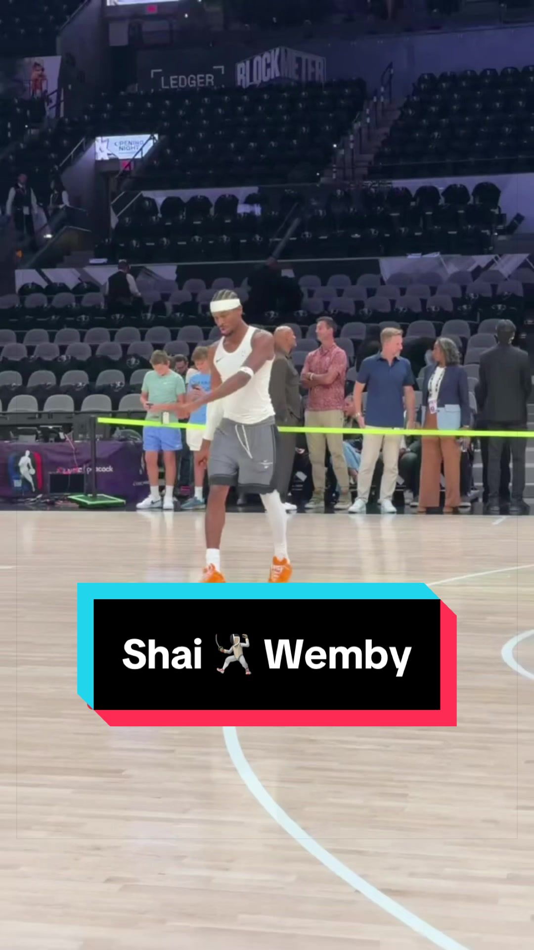Shai and Wemby getting warm ahead of tonight’s opening matchup 🏀 