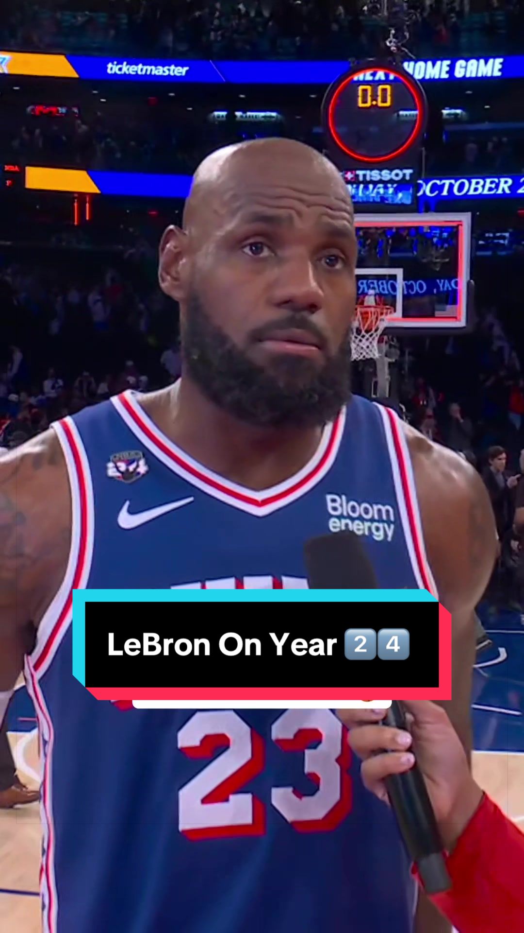 LeBron postgame after a @Philadelphia 76ers opening night win 👏 