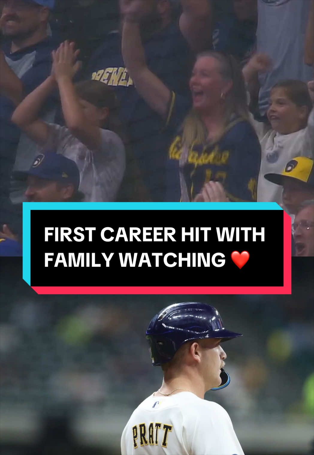 Cooper Pratt records his first MLB hit and his family is LOVING it 🥹