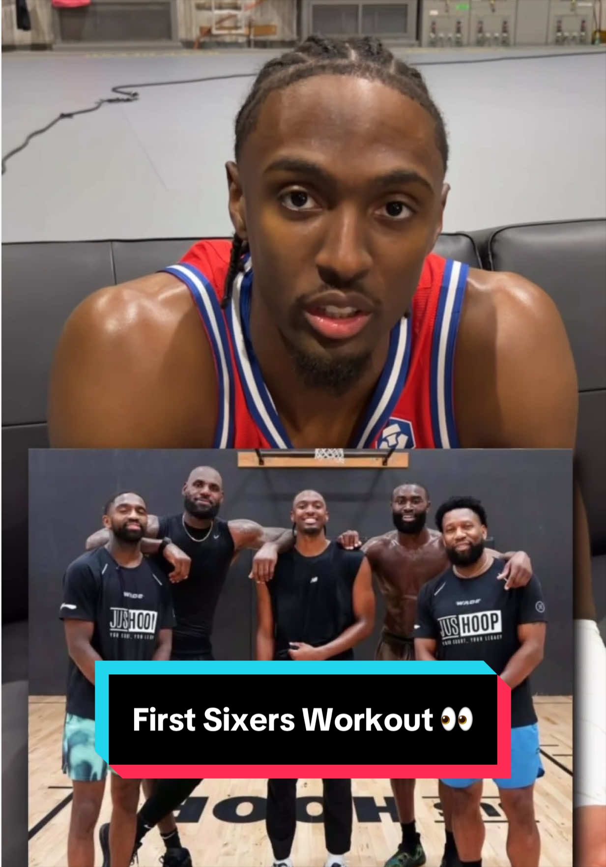 “Great communication, great vibes, great energy” 🔥 Tyrese Maxey on Wednesday’s workout with Jaylen Brown & LeBron James 👀