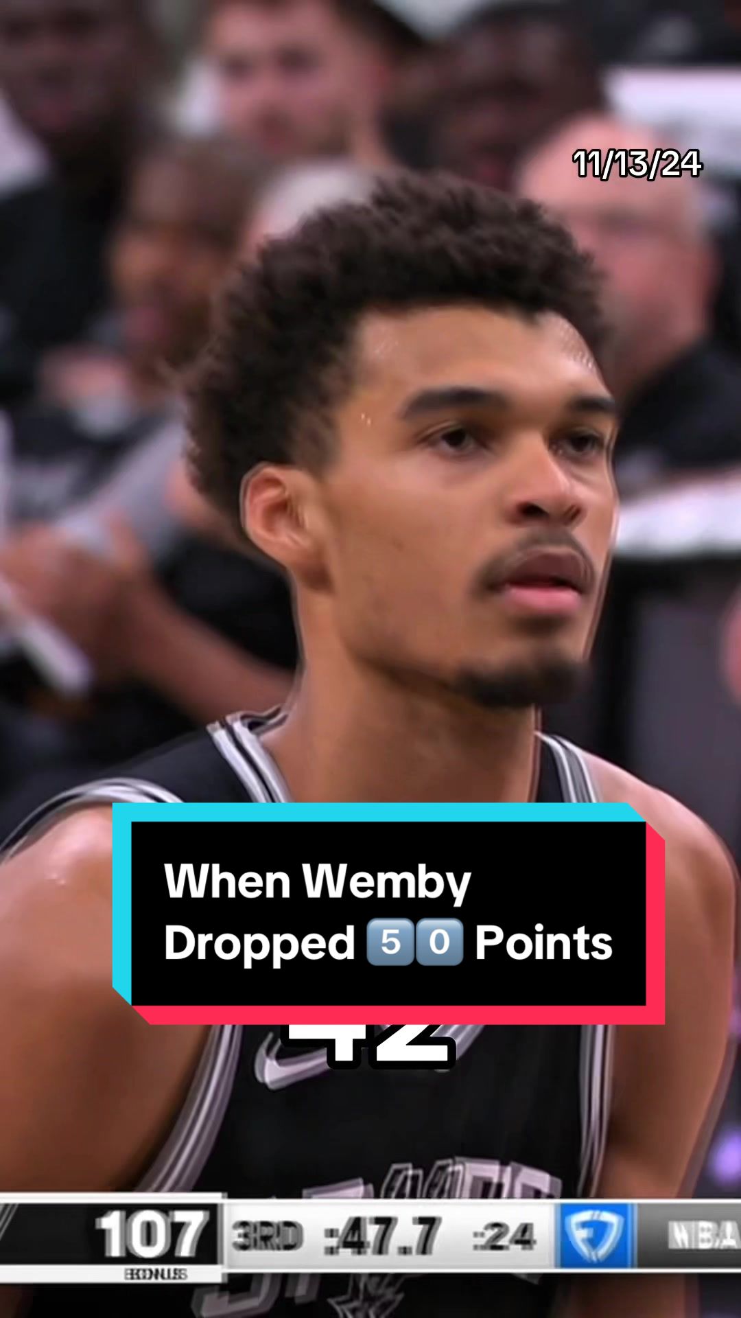 With quite an impressive performance back in 2024, Victor Wembanyama secured a new career-high 50 points 🤩🔐 