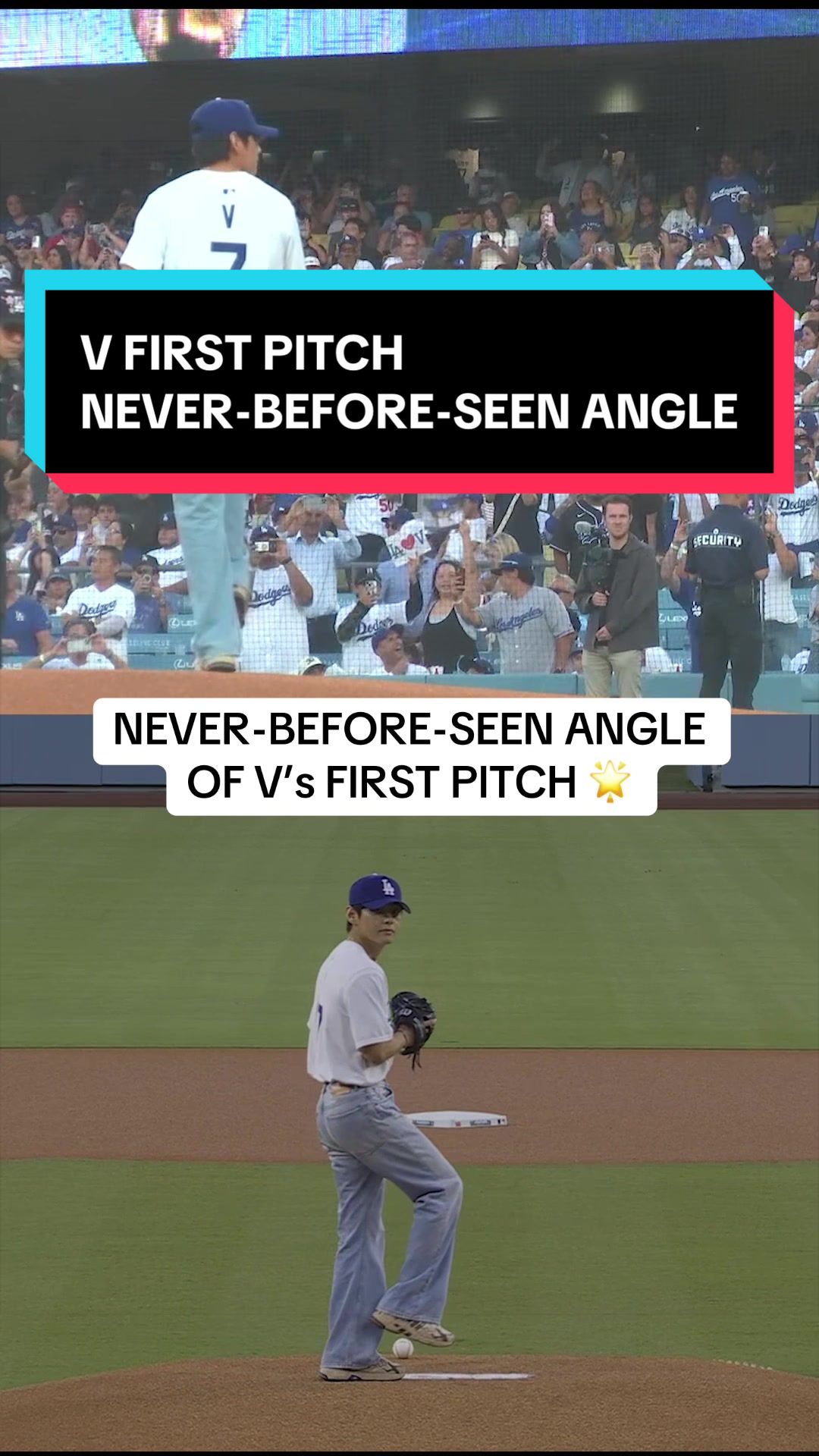 Enjoy this never-before-seen angle of V’s first pitch from 1 year ago! 💜