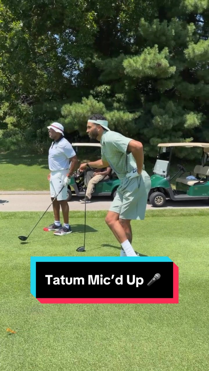 🗣️ Jayson Tatum mic’d up for a hole at his foundation’s charity golf tournament! ⛳ 