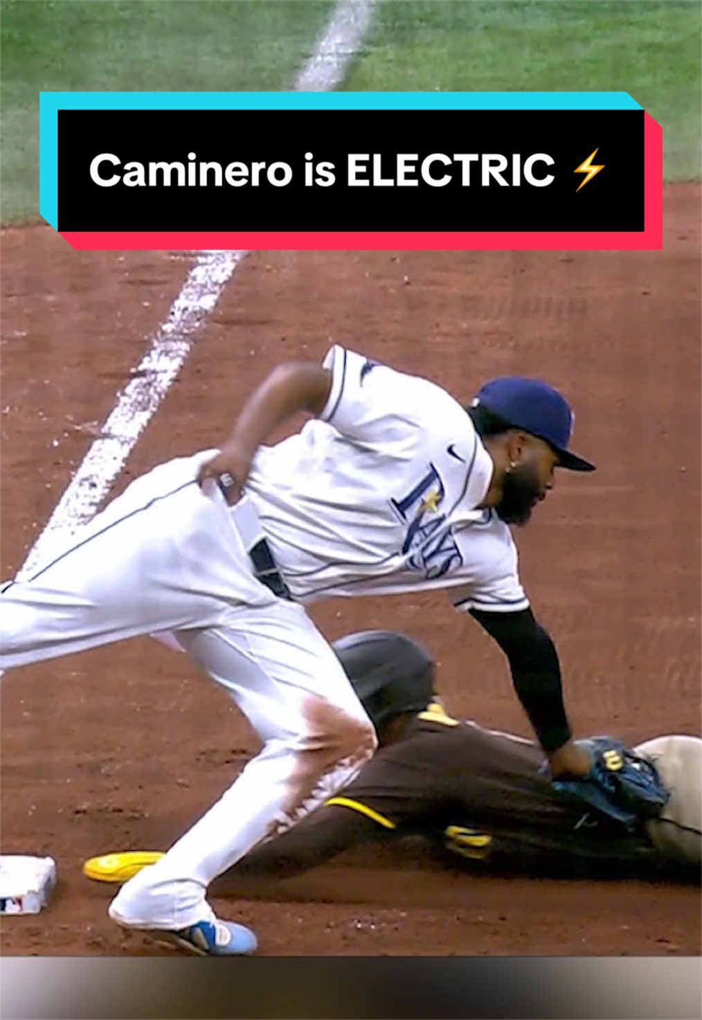 Junior Caminero was HYPED for this tag 🔥