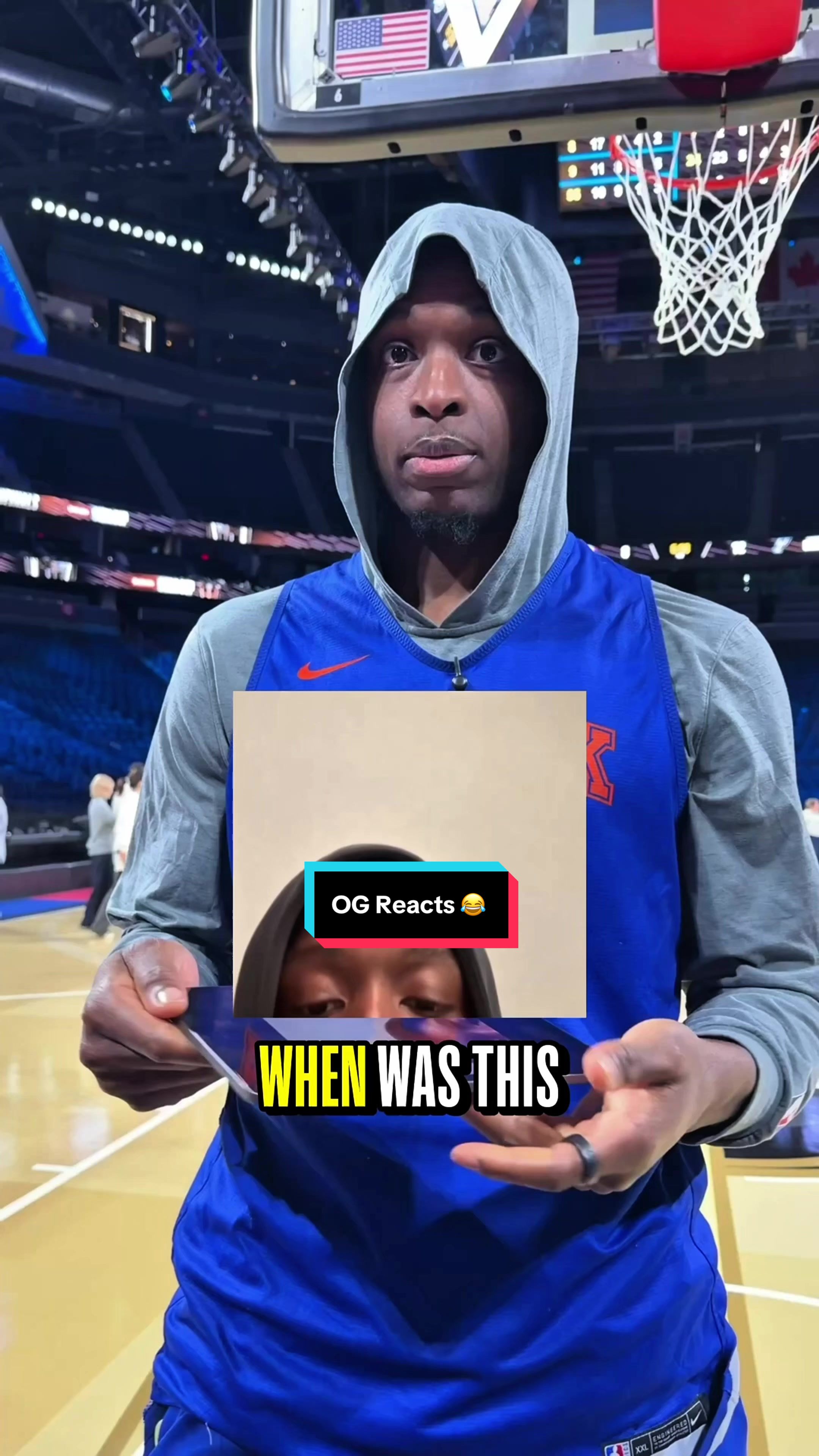 OG Anunoby reacted to one of his most iconic (off the court) moments last season 😂