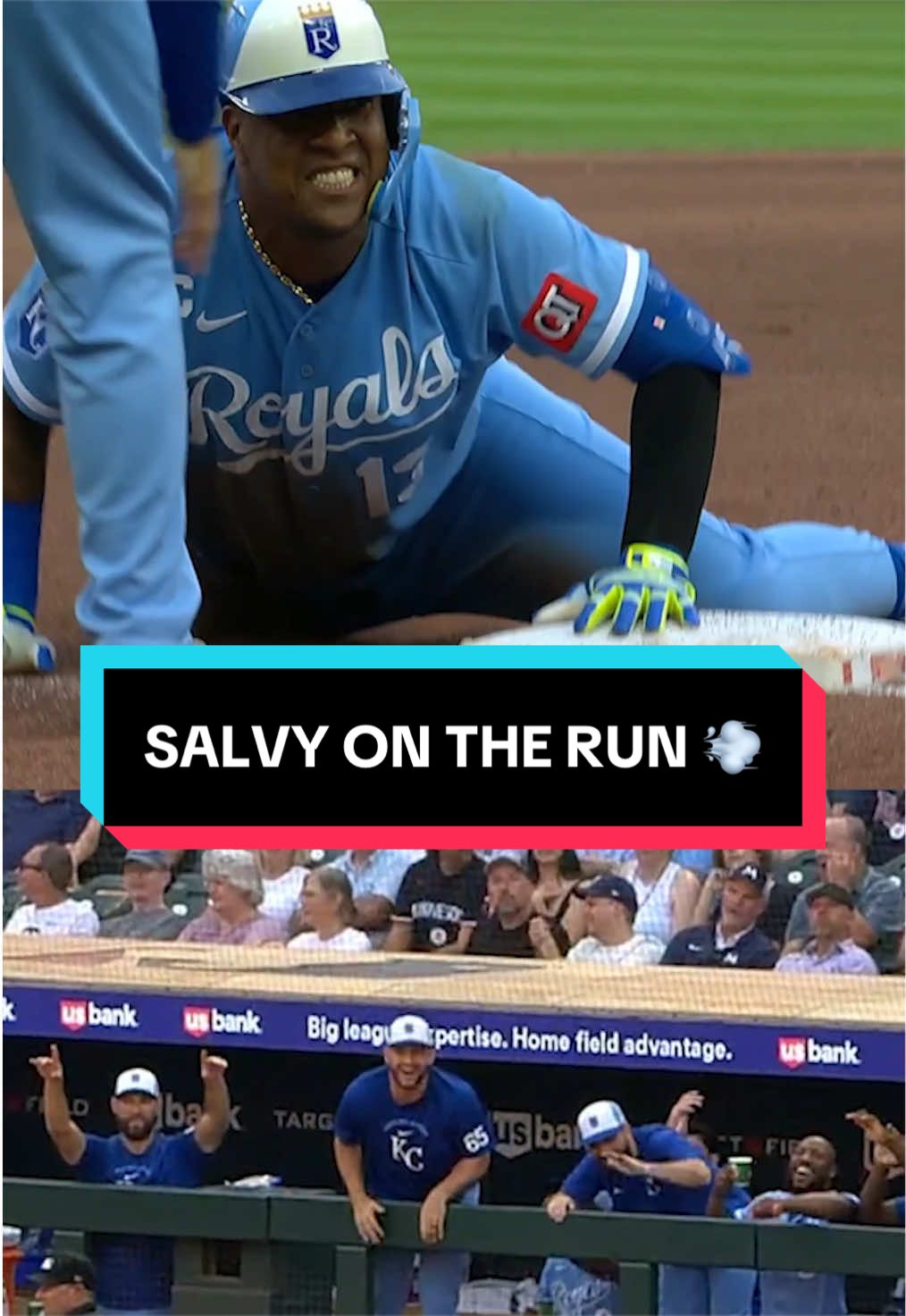 Salvador Perez turned on the jets for his first triple since 2022 🔥